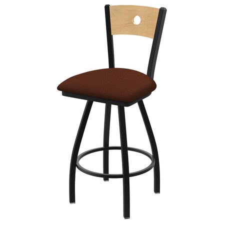 Holland Bar Stool Co 36" Swivel Counter Stool, Black Wrinkle, Nat Back, Rein Adobe Seat X830